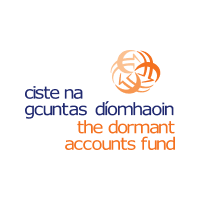 Dormant Account Fund logo with orange and navy text and three orange interlocking spheres